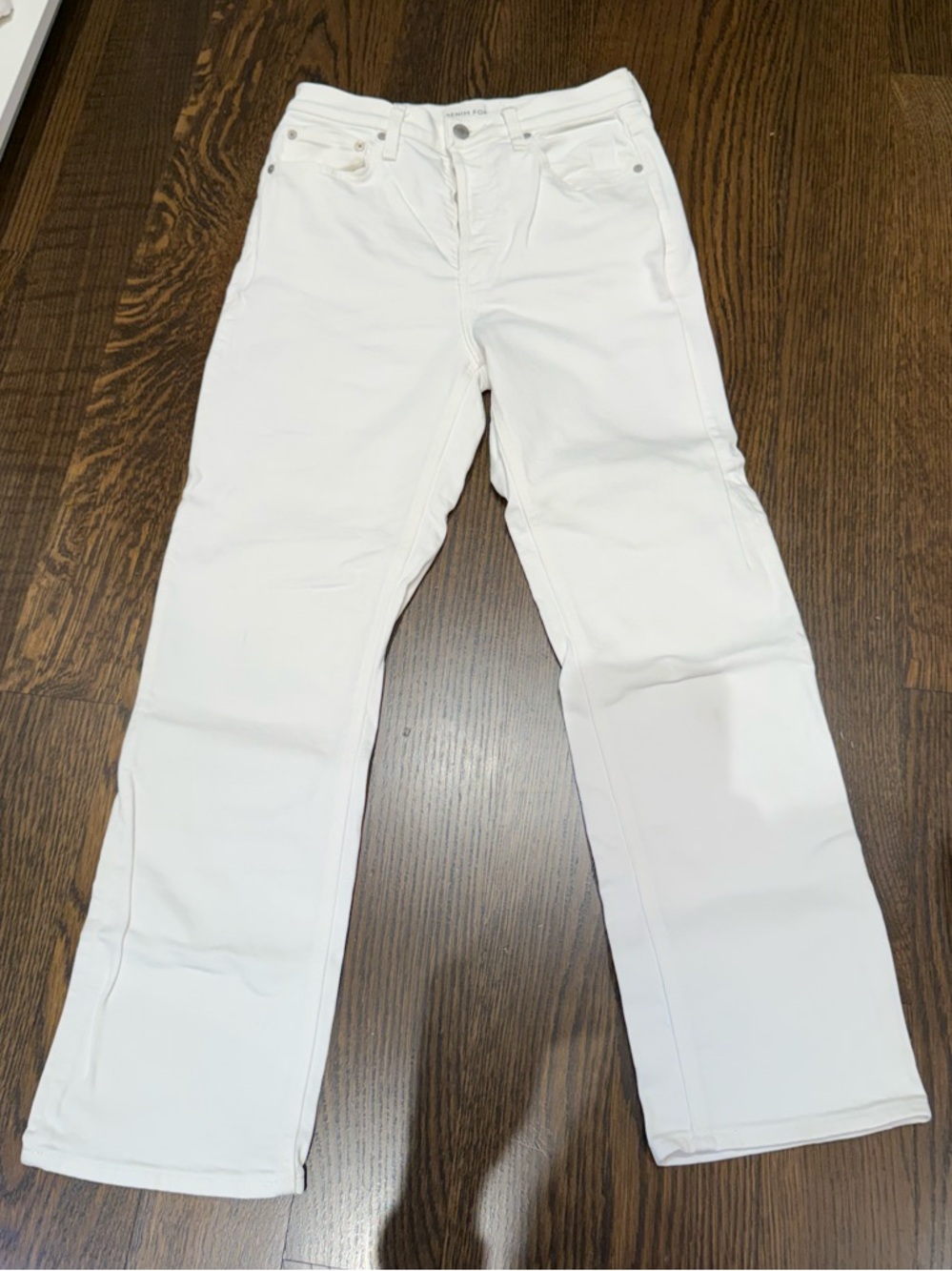 Denim Forum White Straight-Leg Jeans